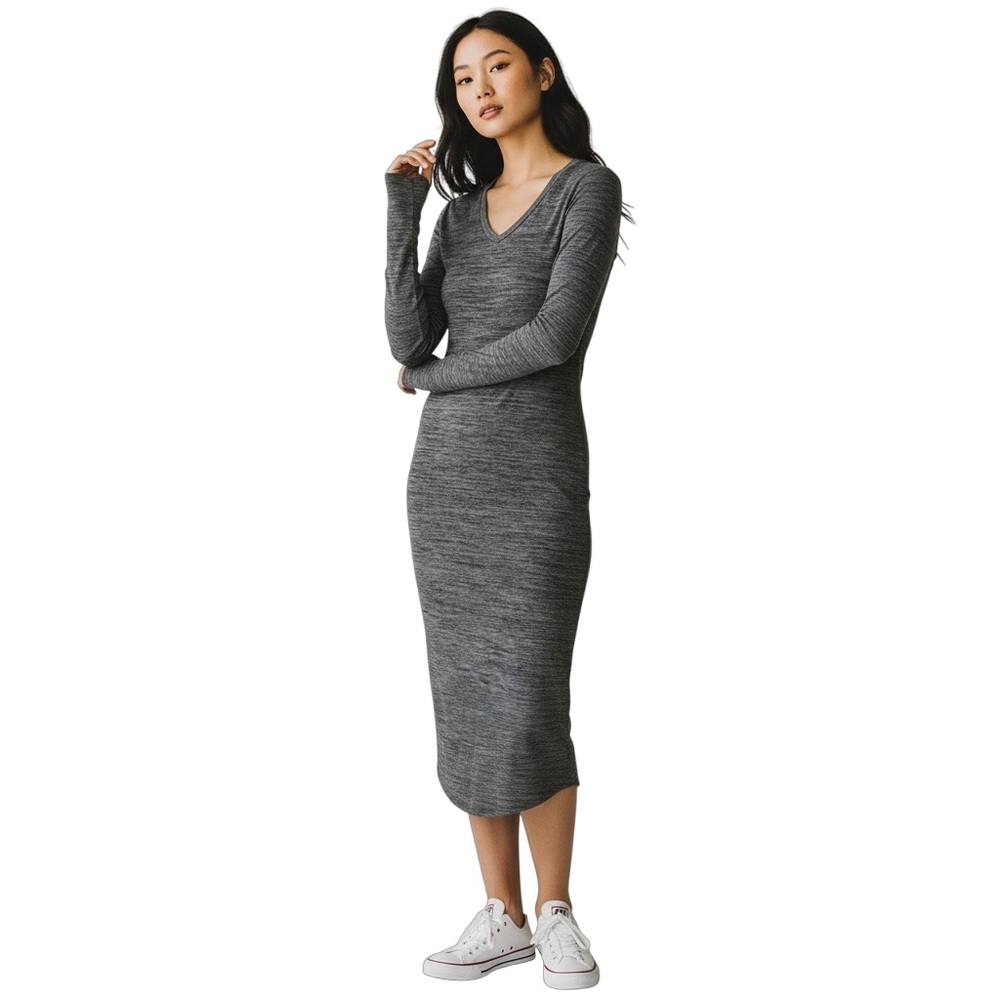 Philosophy Woman’s Body Con Gray and Black Space Dye Long Sleeve Dress size S